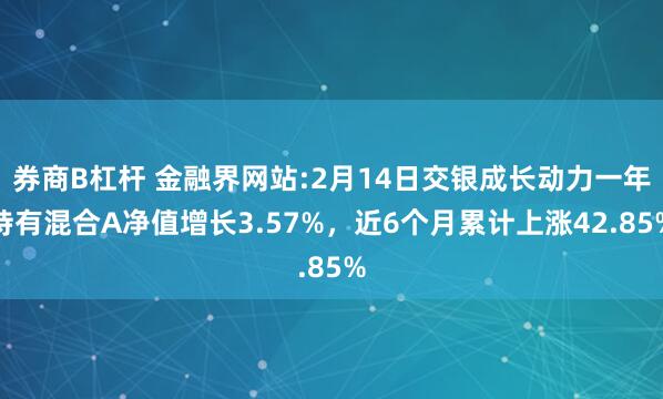 券商B杠杆 金融界网站:2月14日交银成长动力一年持有混合A净值增长3.57%，近6个月累计上涨42.85%