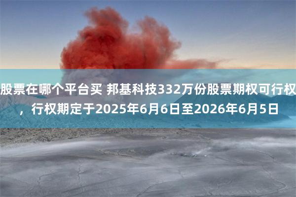 股票在哪个平台买 邦基科技332万份股票期权可行权，行权期定于2025年6月6日至2026年6月5日