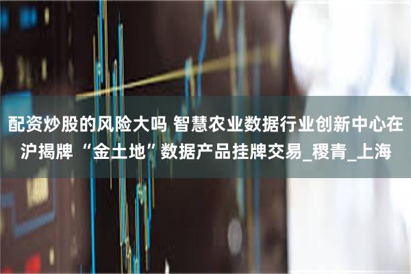 配资炒股的风险大吗 智慧农业数据行业创新中心在沪揭牌 “金土地”数据产品挂牌交易_稷青_上海