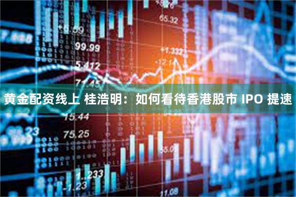 黄金配资线上 桂浩明：如何看待香港股市 IPO 提速
