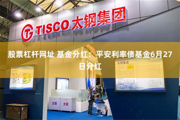 股票杠杆网址 基金分红：平安利率债基金6月27日分红