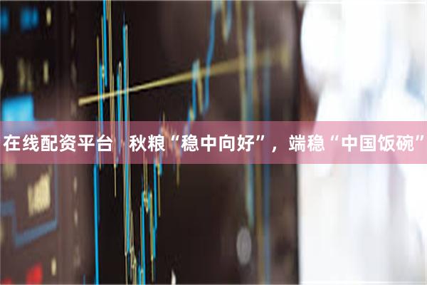 在线配资平台   秋粮“稳中向好”，端稳“中国饭碗”
